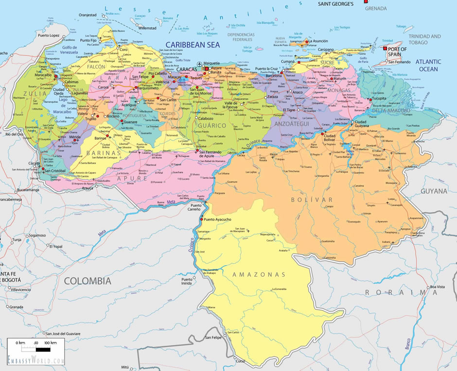 Barcelona Venezuela map